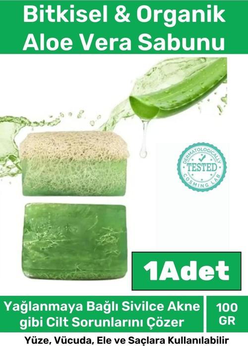 Özel %100 Doğal Koku Yüz Cilt Beyazlatıcı Organik Nemlendirici Kabak Lifli Aloe Vera Sabunu 1 Adet