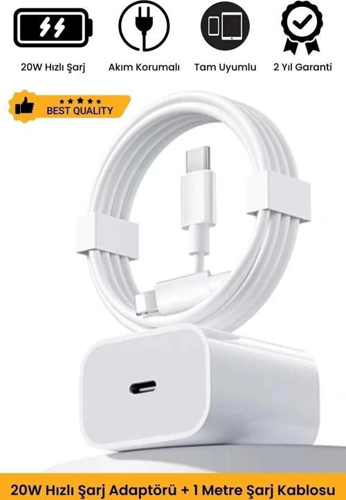 iPhone Tüm Serilere Uyumlu 20w Hızlı Şarj Seti Adaptör Type C Kablosu 7 8 X 11 12 13 14 15 Plus Pro