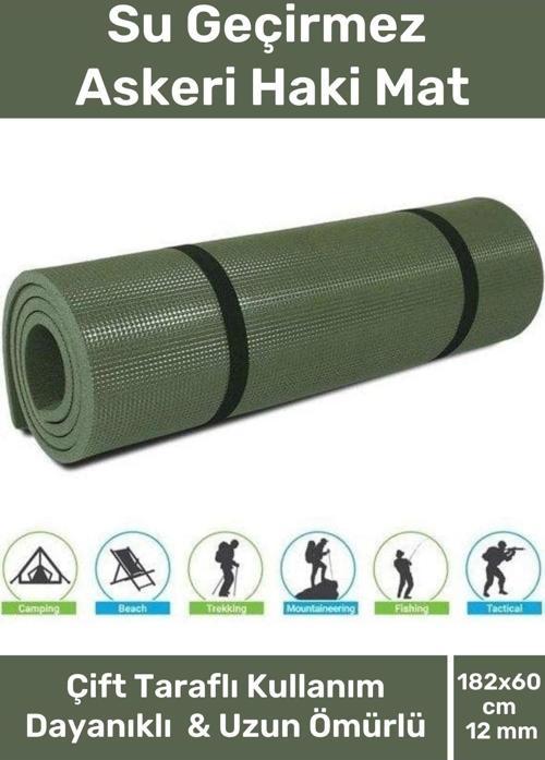 Özel Su Geçirmez 182x60cm Hafif Pratik Dayanıklı Isı Yalıtım 12mm Kalınlık Köpük Askeri Haki Mat
