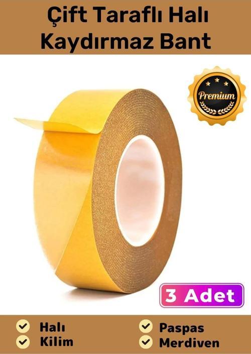 Özel Üretim Halı Kilim Sabitleme Yapıştırma Kaydırmaz Çift Taraflı Bant 48mm X 5mt - 3 Adet