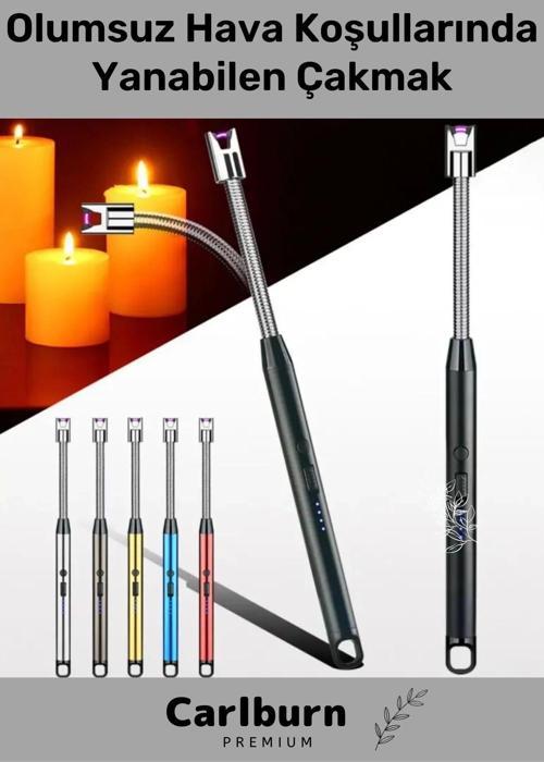 Özel Üretim Islak Rüzgar Olumsuz Hava Koşullarında Yanabilen Metal Dayanıklı Şarjlı Esnek Çakmak