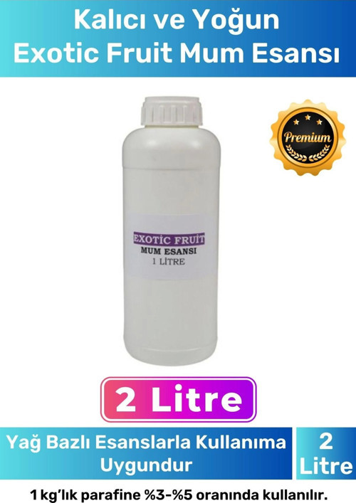 Özel Üretim Kalıcı Yoğun Yağ Bazlı Tüm Ürünlerle Kullanıma Uygun Exotic Fruit Mum Esansı 2 LT