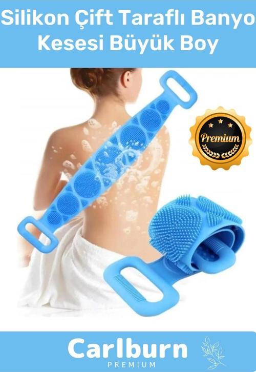 Özel Üretim Back Scrubber Yıkanabilir 70cm x 11cm Silikon Çift Taraflı Banyo Kesesi Büyük Boy