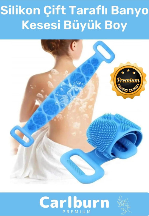 Özel Üretim Back Scrubber Yıkanabilir 70cm x 11cm Silikon Çift Taraflı Banyo Kesesi Büyük Boy
