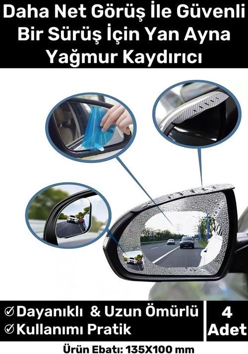 Özel Üretim Yağmur Kaydırıcı Film Araba Dış Yan Dikiz Aynası Filmi Buğu Önleyici Su Tutmaz 4 Adet