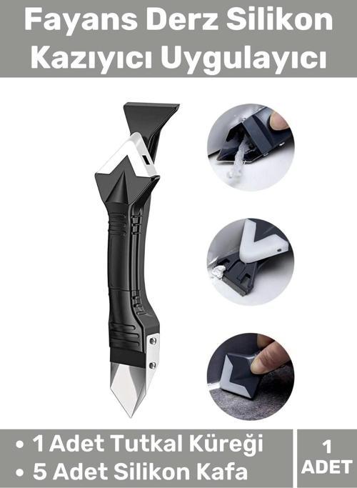 Premium Mutfak Banyo Fayans Derz Silikon Kazıyıcı Sıyırıcı Doğrayıcı Uygulayıcı 3 in 1 Aparat