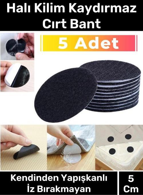 Premium Halı Kilim Sabitleyici Koltuk Kaydırmaz Kendinden Yapışkanlı Yıkanabilir 5 Adet Cırt Bant