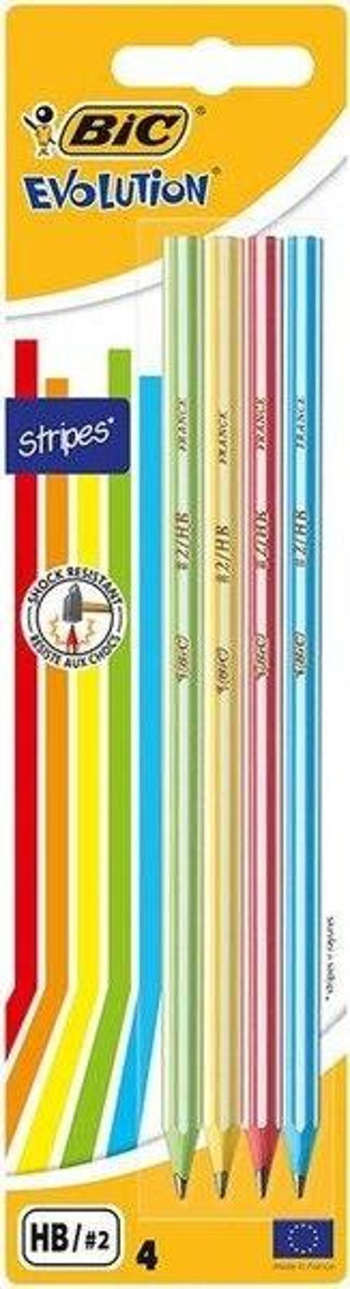 Stripes Kurşun Kalem Extra Güçlü HB 4lü Blisterli