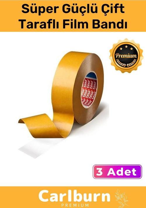 Premium Seri Süper Güçlü Genel Amaçlı Şeffaf PP Özellikli Çift Taraflı Film Transfer Bant - 3 Adet