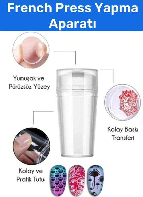 Premium Yumuşak Pürüzsüz Yüzey Sağlar Tırnak Süs French Stamper Damgası