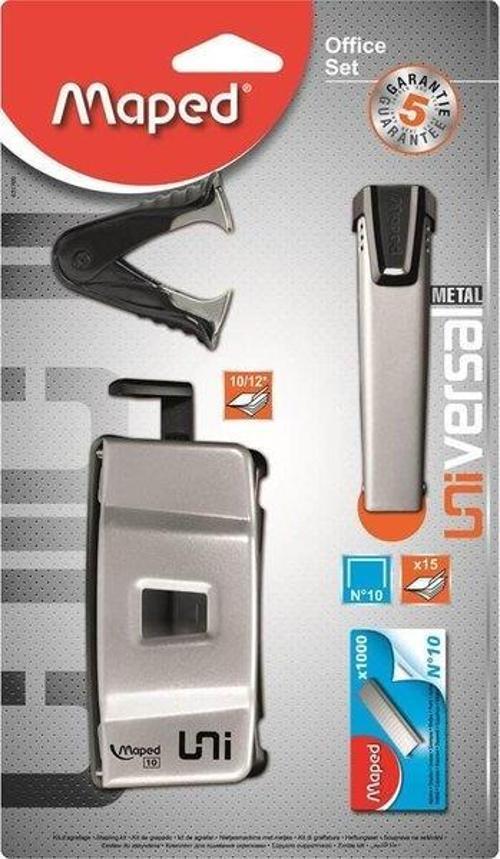 Universal Office 4'lü Blister Set (Delgeç+Zımba+Sökücü+Tel) 12 Sayfa