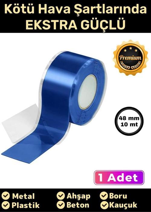 Süper Güçlü Su Geçirmez Sızdırmaz Mavi Renk Çok Amaçlı Tamir ve İzolasyon Bandı 48mm x 10m - 1 Adet