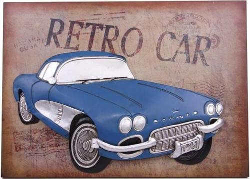 Araba Tablo Pano Vintage Dekoratif Ev Ofis Hediyelik