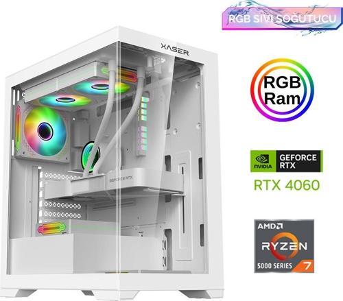 Xsr826 Ryzen 7 5700x 16GB Ram 512GB M.2 NVMe SSD 8GB RTX4060 Sıvı Soğutma Oyuncu Bilgisayarı