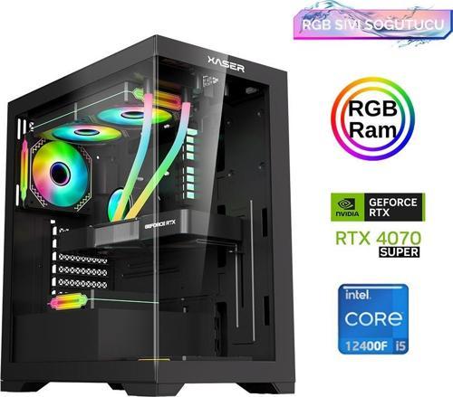 Xsr841 i5 12400F 16GB Ram 512GB M.2 NVMe SSD 12GB RTX4070 SUPER Sıvı Soğutma Oyun Bilgisayarı