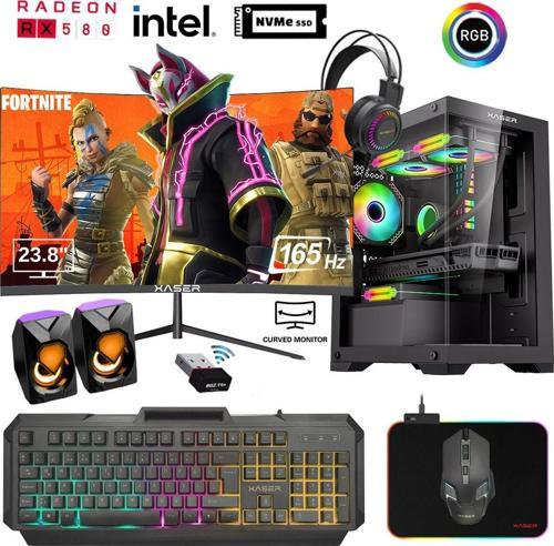 Xsr869 i7 4770 16GB Ram 512GB M.2 NVMe SSD 8GB RX580 23.8" 165Hz Curved Performans Oyuncu Bilgisayarı