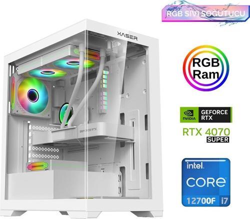 Xsr893 i7 12700F 16GB Ram 512GB M.2 NVMe SSD 12GB RTX4070 SUPER Oyuncu Masaüstü Bilgisayarı