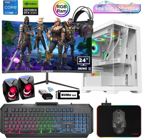 Xsr895 i7 12700F 16GB Ram 512GB M.2 NVMe SSD 12GB RTX3060 23.8" 180Hz Curved Oyuncu Bilgisayarı