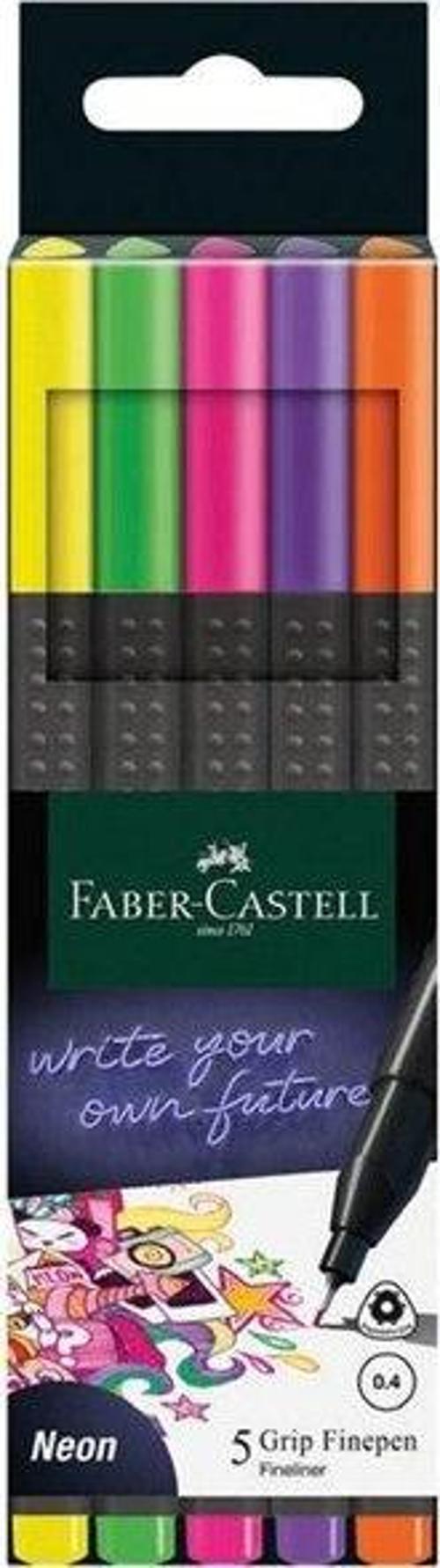 Faber-Castell Grip Finepen 0.4mm 5li Neon Renkler