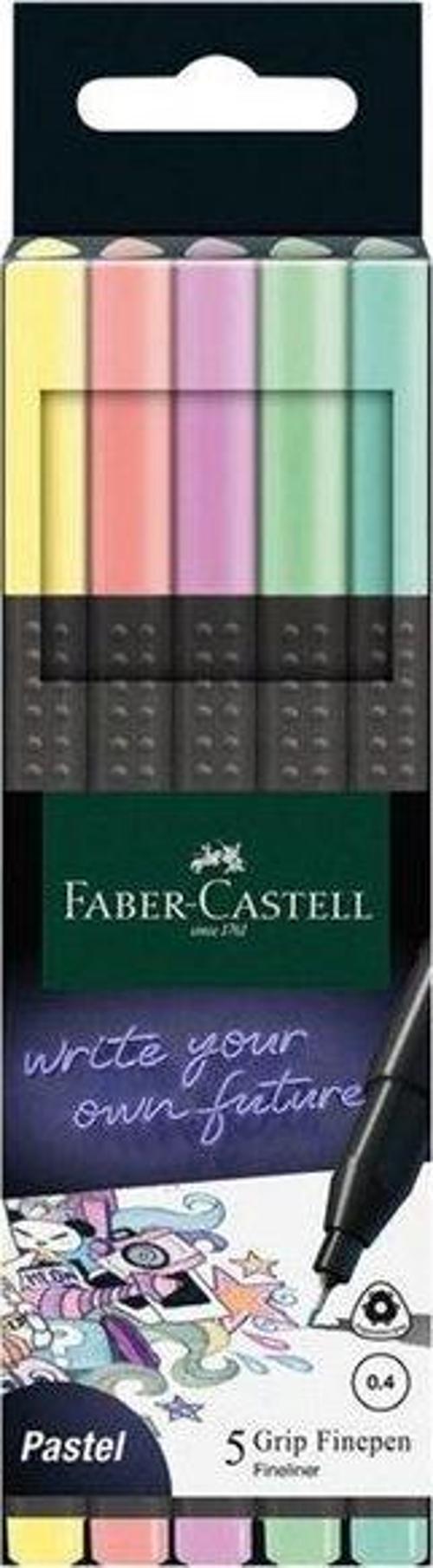 Faber-Castell Grip Finepen 0.4mm 5li Pastel Renkler