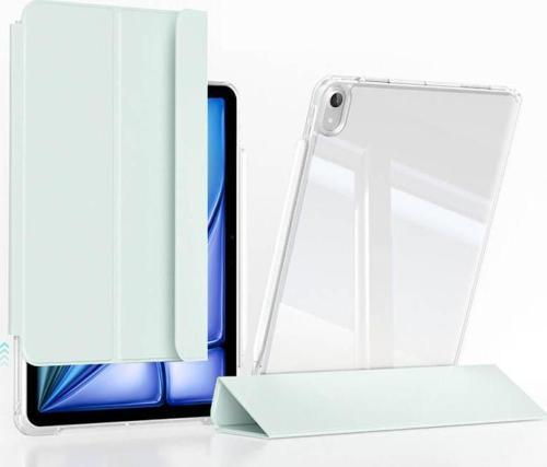 Apple ipad Air 13 2024 M2 Kılıf Magnetik Ayrılabilen Arkası Şeffaf Silikon Mıknatıslı Airbagli Sliding Tablet Kılıfı