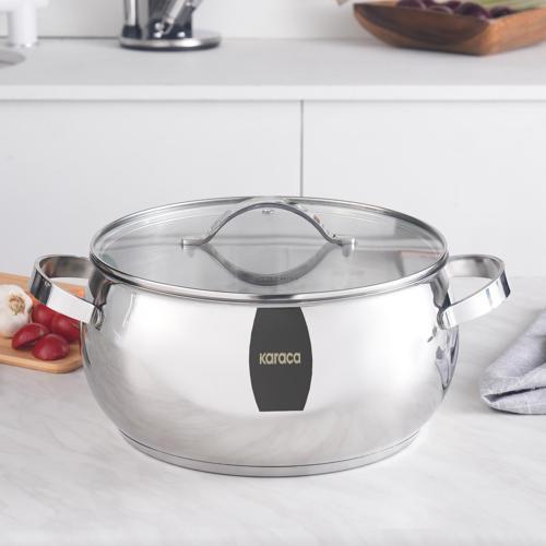 Kuzina İndüksiyon Tabanlı Çelik Tencere 24 Cm