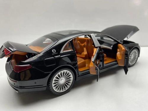 Diecast Metal Araç Mercedes S600L Kapıları Açılır Çek Bırak Oyuncak Model Araba Sesli Işıklı 22Cm