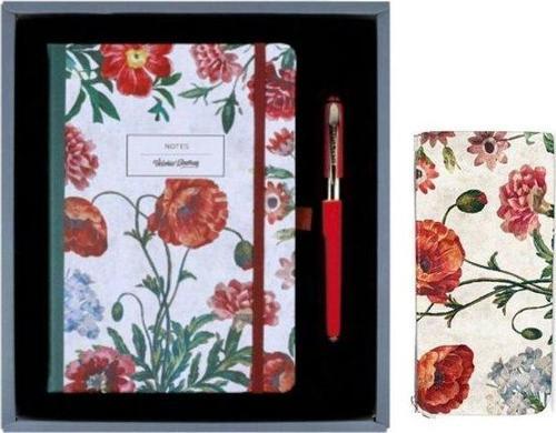 Karizma Defter 14x20 96 Yaprak + Kalem Çantası 10x20 cm Monaco Kalem Kırmızı