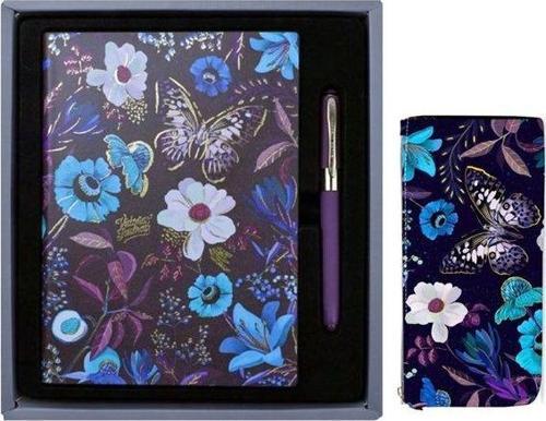 Smyth Defter A5 96 Yaprak + Kalem Çantası 10x20 cm Monaco Kalem - Flowers