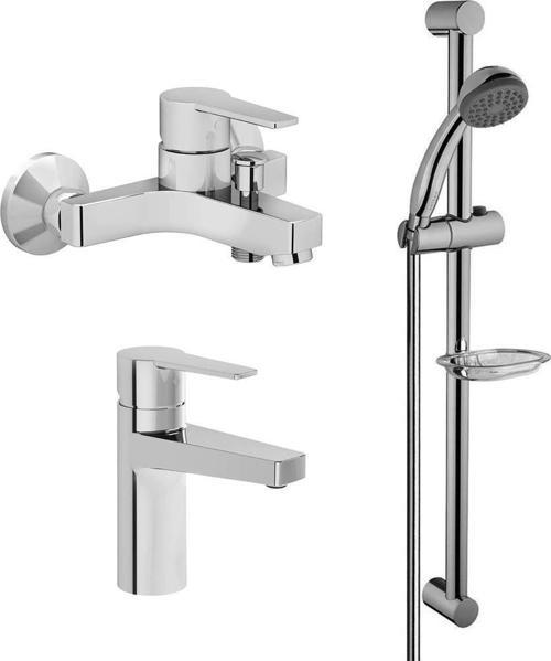 Nora S Banyo Bataryası + Lavabo Bataryası + Solo C Sürgülü Duş Seti