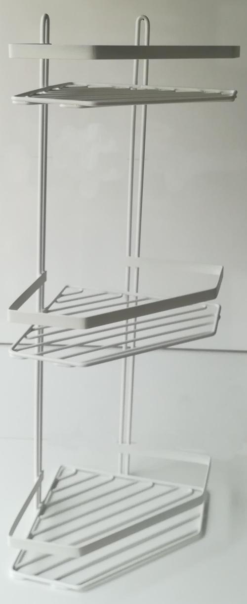 BEYAZ 3 KATLI BANYO KÖŞE RAFI