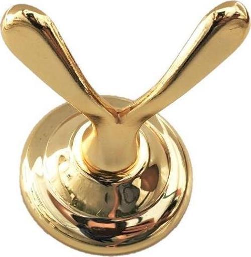 dicle Gold Banyo Aksesuarı,Sarı Altın Renk İkili Askılık