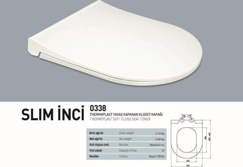 Slim İnci Thermoplast Yavaş Kapanır Klozet Kapağı