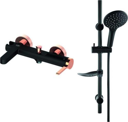 Gildo Mbb165-S-R Banyo Bataryası Siyah Rose Gold + Dst57-S Siyah Duş Seti