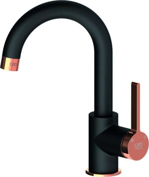 Gildo Mtl165-S-R Tek Gövde Lavabo Bataryası Siyah-Rose Gold