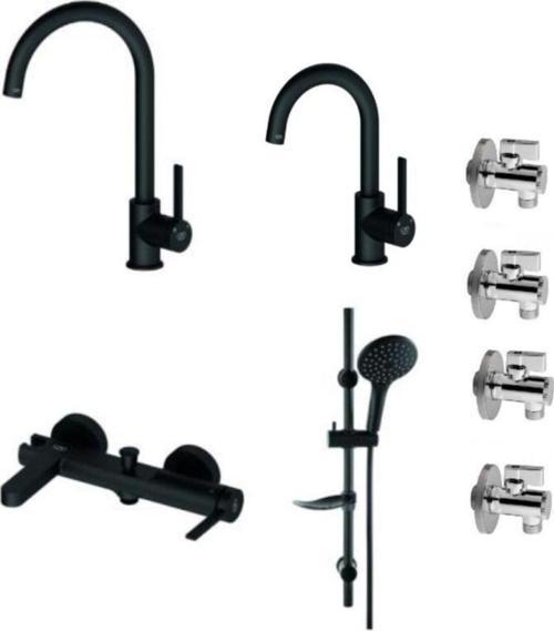 Gildo Siyah Armatür Musluk Batarya Banyo Seti Mtl165-S Mbb165-S Mte165-S Dst57-S