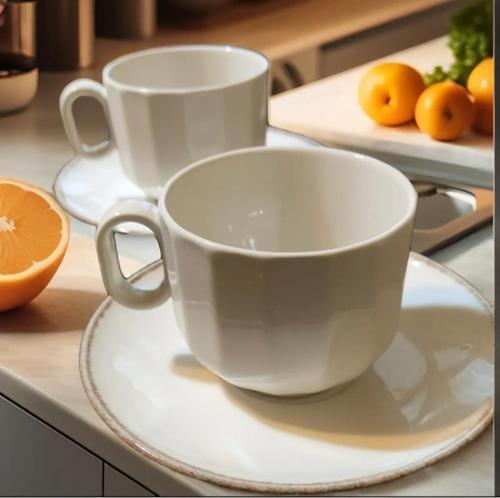 PEARL 6 Kişilik 190 Ml/cc Krem Çay Nescafe Türk Kahvesi Fincan Takımı