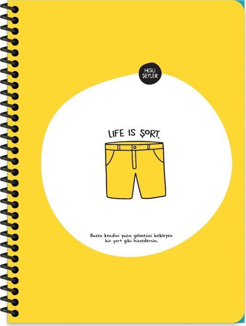 18.5x25 Kareli Defter - Life Is Şort