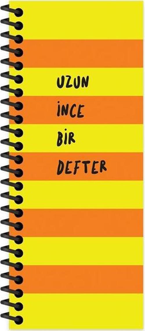 8x21 Düz Uzun İnce Bir Defter - Turuncu