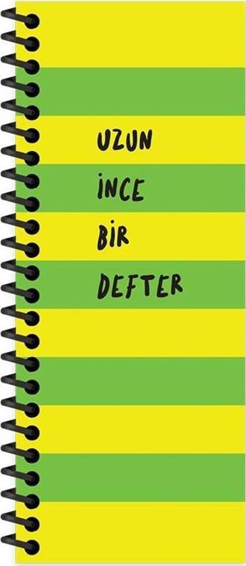 8x21 Düz Uzun İnce Bir Defter - Yeşil