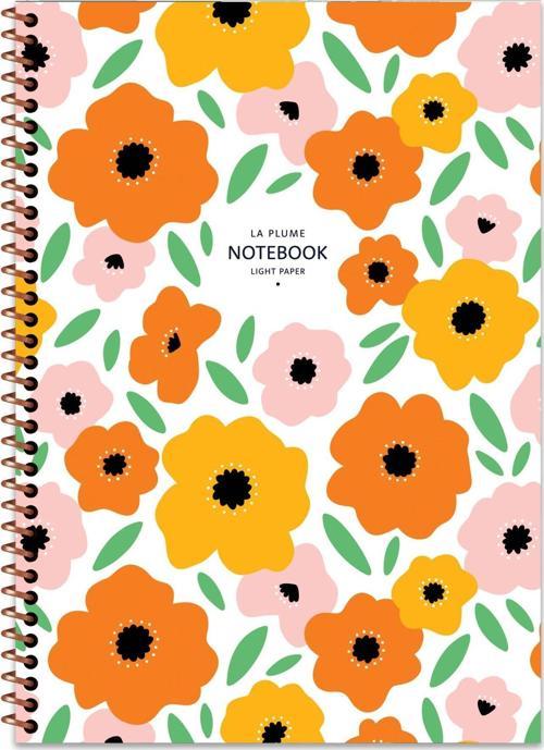 A4 Kareli Defter La Plume Flowers - Rengarenk