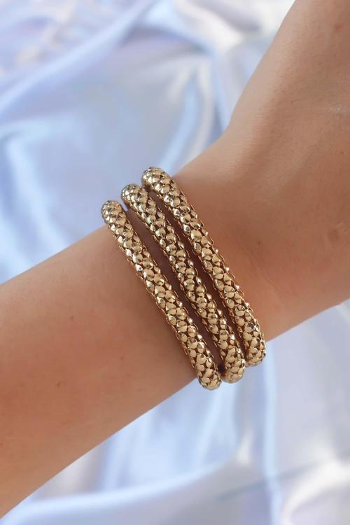 Gold Renk Çoklu Kadın Bileklik - EBJ240928W28261