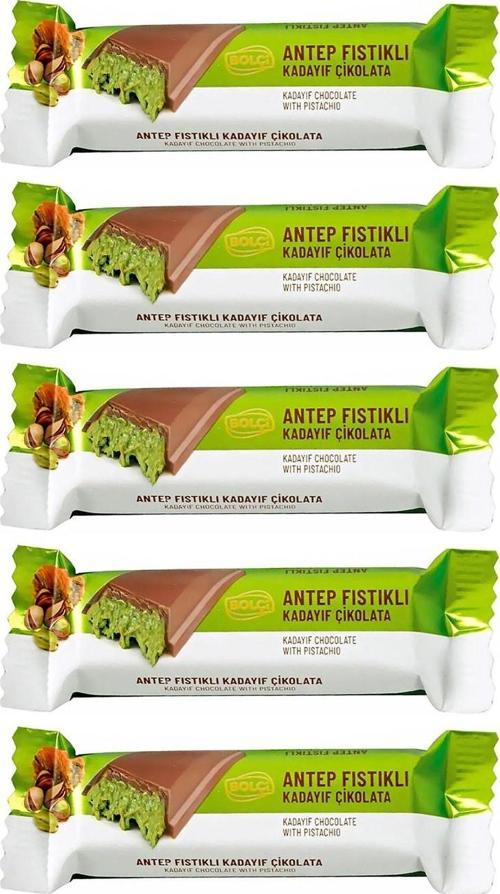 Fıstıklı Kadayıf Dolgulu Sütlü Dubai Çikolatası 30 Gr Bar x 5 Adet