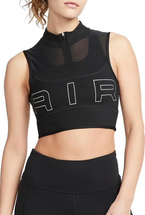 Air Dri-FIT 1/4 Fermuarlı Sıkı Kesim Kadın Crop T-shirt