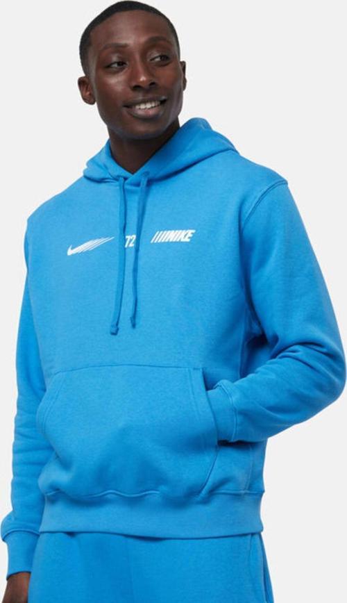 Sportswear Erkek Mavi Kapüşonlu Sweatshirt- geniş kesim