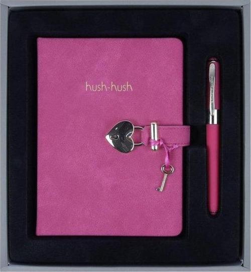 Set - Hush Hush 13X18 cm 80 Gsm 320 Sayfa Fuşya Çizgili Defter Ve Kalem