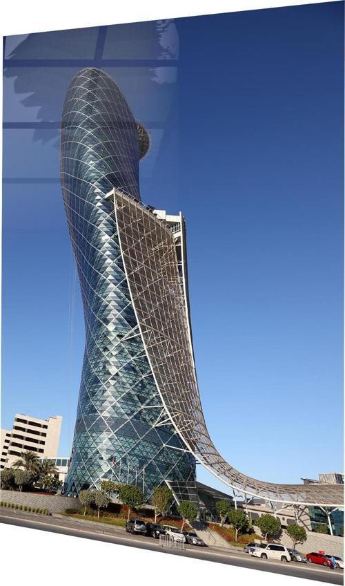 Abu Dabi'deki Capital Gate Kulesi Cam Tablo  