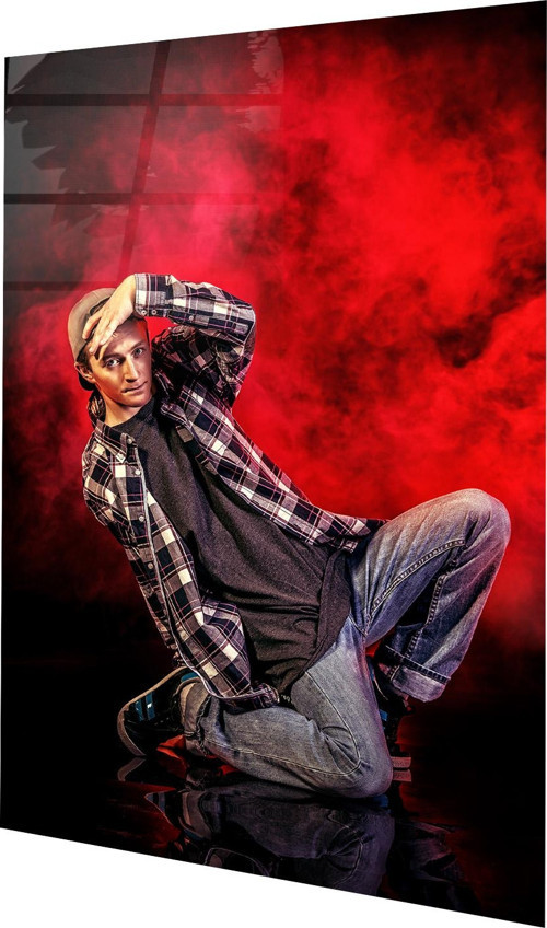 Hip Hop Erkek Dansçı Cam Tablo