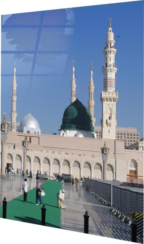 Hz.Muhammed'in Kabri (Yeşil Kubbe) Medine Cam Tablo  