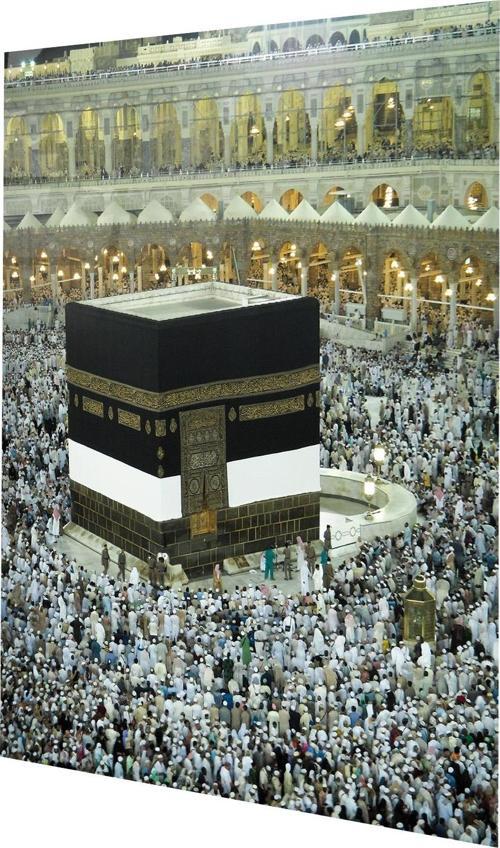 Mekke, Kabe Fotoğrafı ve Hacılar Cam Tablo  